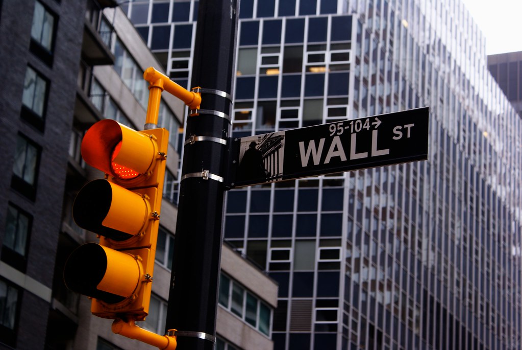 A Wall Street street sign