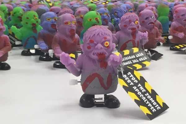 A horde of toy zombies demonstrates the way the CFPB's debt collection proposal could unleash harassing calls from debt collectors trying to collect on old, invalid, "zombie" debts