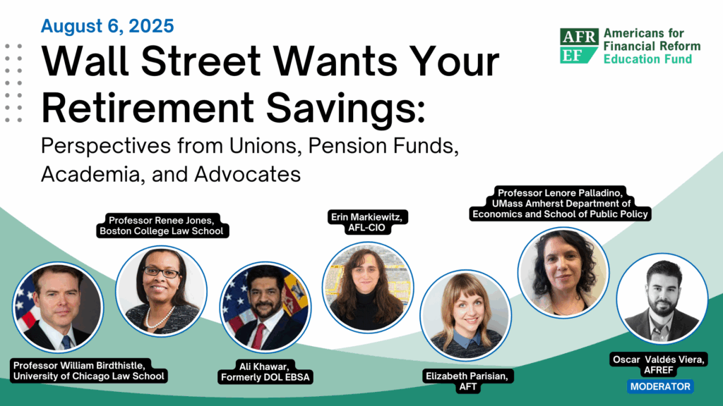 Blog:  AFREF Hosts Expert Webinar Exposing Dangers of Private Equity Entering 401(k)s